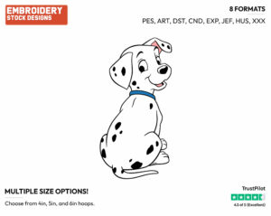 Penny Back View - Disney's 101 Dalmatians - Embroidery Design in 3 sizes & 8 formats
