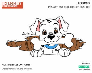 Puppy, Bone - Disney's 101 Dalmatians - Embroidery Design in 3 sizes & 8 formats