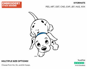 Puppy - Disney's 101 Dalmatians - Embroidery Design in 3 sizes & 8 formats