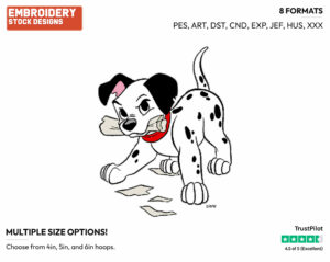 Puppy Tearing Up Paper - Disney's 101 Dalmatians - Embroidery Design in 3 sizes & 8 formats
