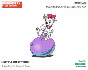 Puppy On Bouncy Ball - Disney's 101 Dalmatians - Embroidery Design in 3 sizes & 8 formats