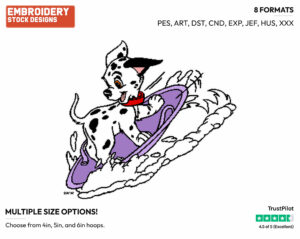 Puppy Playing In Snow - Disney's 101 Dalmatians - Embroidery Design in 3 sizes & 8 formats