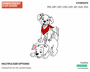 Puppies - Disney's 101 Dalmatians - Embroidery Design in 3 sizes & 8 formats
