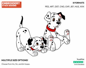Dipstick, Puppy - Disney's 101 Dalmatians - Embroidery Design in 3 sizes & 8 formats