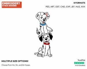 Puppy Tower - Disney's 101 Dalmatians - Embroidery Design in 3 sizes & 8 formats