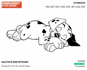 Puppy Sleeping - Disney's 101 Dalmatians - Embroidery Design in 3 sizes & 8 formats