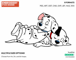 Puppies Sleeping - Disney's 101 Dalmatians - Embroidery Design in 3 sizes & 8 formats