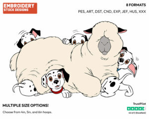 Puppies, Sheep - Disney's 101 Dalmatians - Embroidery Design in 3 sizes & 8 formats