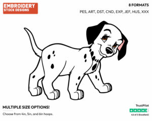 Jewel - Disney's 101 Dalmatians - Embroidery Design in 3 sizes & 8 formats