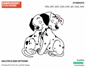 Jewel, Puppy Hugging - Disney's 101 Dalmatians - Embroidery Design in 3 sizes & 8 formats
