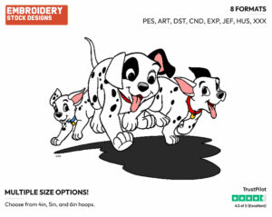 Patch, Other Puppies Running - Disney's 101 Dalmatians - Embroidery Design in 3 sizes & 8 formats