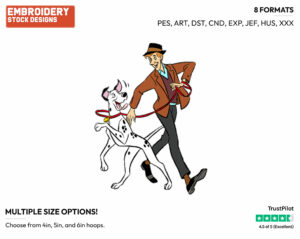 Roger, Pongo - Disney's 101 Dalmatians - Embroidery Design in 3 sizes & 8 formats
