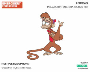 Abu Giving Thumbs Up - Disney's Aladdin - Embroidery Design in 3 sizes & 8 formats