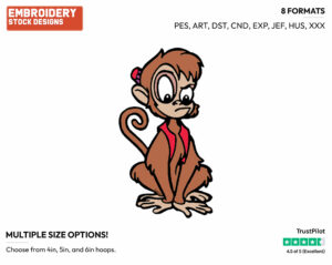 Abu - Disney's Aladdin - Embroidery Design in 3 sizes & 8 formats