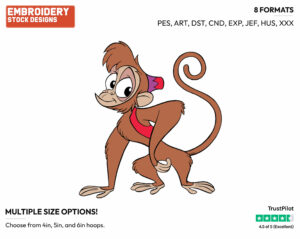 Abu - Disney's Aladdin - Embroidery Design in 3 sizes & 8 formats
