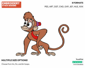 Abu - Disney's Aladdin - Embroidery Design in 3 sizes & 8 formats