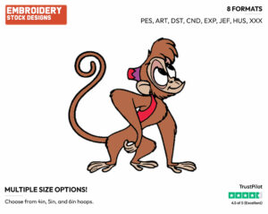 Abu - Disney's Aladdin - Embroidery Design in 3 sizes & 8 formats