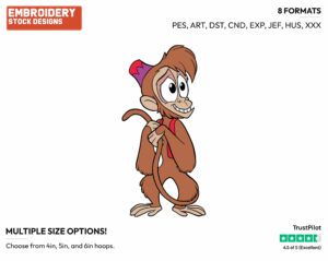 Abu - Disney's Aladdin - Embroidery Design in 3 sizes & 8 formats