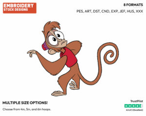 Abu - Disney's Aladdin - Embroidery Design in 3 sizes & 8 formats