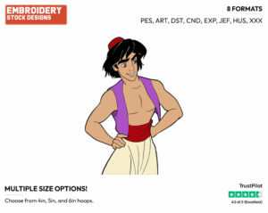 Aladdin - Disney's Aladdin - Embroidery Design in 3 sizes & 8 formats
