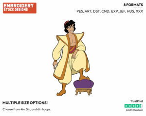 Aladdin - Disney's Aladdin - Embroidery Design in 3 sizes & 8 formats