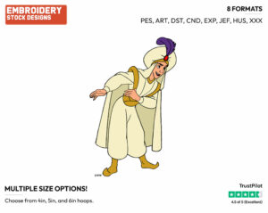 Prince Ali - Disney's Aladdin - Embroidery Design in 3 sizes & 8 formats