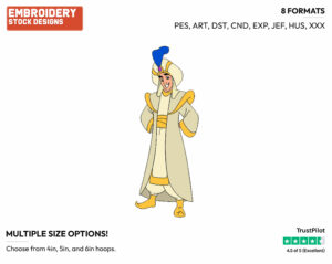 Prince Ali - Disney's Aladdin - Embroidery Design in 3 sizes & 8 formats