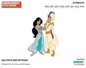 Aladdin, Jasmine - Disney's Aladdin - Embroidery Design in 3 sizes & 8 formats