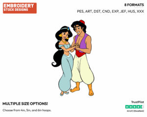 Aladdin, Jasmine - Disney's Aladdin - Embroidery Design in 3 sizes & 8 formats