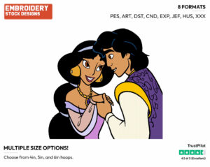 Aladdin, Jasmine - Disney's Aladdin - Embroidery Design in 3 sizes & 8 formats