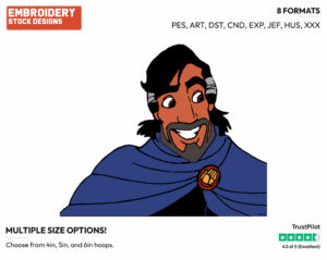 Cassim - Disney's Aladdin - Embroidery Design in 3 sizes & 8 formats