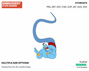 Genie Pointing Up - Disney's Aladdin - Embroidery Design in 3 sizes & 8 formats