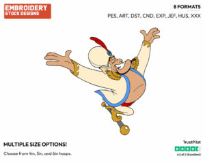 Human Genie In Parade - Disney's Aladdin - Embroidery Design in 3 sizes & 8 formats
