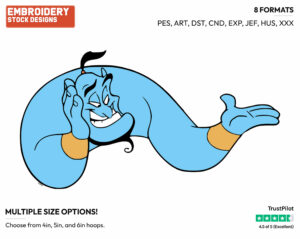 Genie - Disney's Aladdin - Embroidery Design in 3 sizes & 8 formats