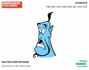 Shocked Genie - Disney's Aladdin - Embroidery Design in 3 sizes & 8 formats