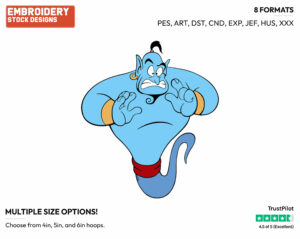 Stressed Genie - Disney's Aladdin - Embroidery Design in 3 sizes & 8 formats