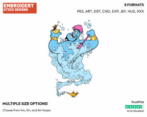 Genie - Disney's Aladdin - Embroidery Design in 3 sizes & 8 formats