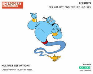 Genie - Disney's Aladdin - Embroidery Design in 3 sizes & 8 formats