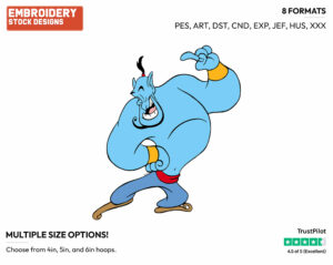 Genie Dancing - Disney's Aladdin - Embroidery Design in 3 sizes & 8 formats