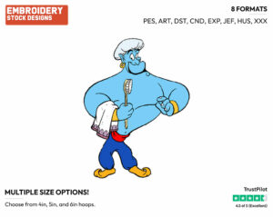 Genie - Disney's Aladdin - Embroidery Design in 3 sizes & 8 formats