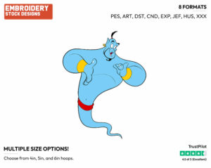 Genie - Disney's Aladdin - Embroidery Design in 3 sizes & 8 formats