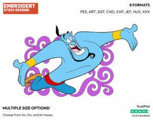 Genie - Disney's Aladdin - Embroidery Design in 3 sizes & 8 formats