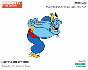 Genie Dancing - Disney's Aladdin - Embroidery Design in 3 sizes & 8 formats