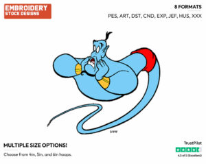 Genie - Disney's Aladdin - Embroidery Design in 3 sizes & 8 formats
