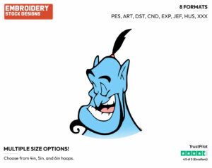 Genie - Disney's Aladdin - Embroidery Design in 3 sizes & 8 formats