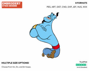 Genie - Disney's Aladdin - Embroidery Design in 3 sizes & 8 formats