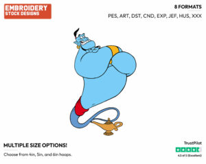 Genie - Disney's Aladdin - Embroidery Design in 3 sizes & 8 formats