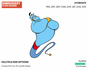 Genie - Disney's Aladdin - Embroidery Design in 3 sizes & 8 formats