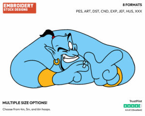 Genie - Disney's Aladdin - Embroidery Design in 3 sizes & 8 formats