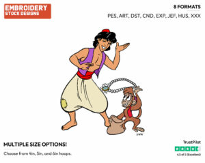 Aladdin, Abu - Disney's Aladdin - Embroidery Design in 3 sizes & 8 formats